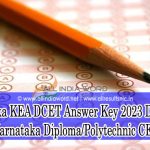 Karnataka KEA DCET Solution Key 2023